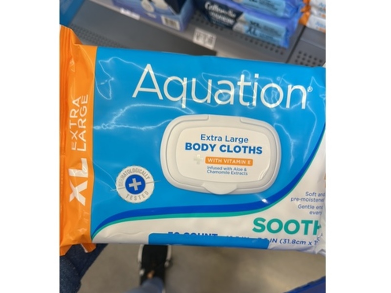 Aquation Extra Large Body Cloths, Aloe & Chamomile Extracts, 50 Count, Pack Of 6