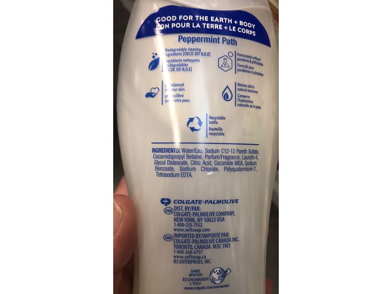 Softsoap Moisturizing Body Wash, Peppermint Path, 20 fl oz/591 mL