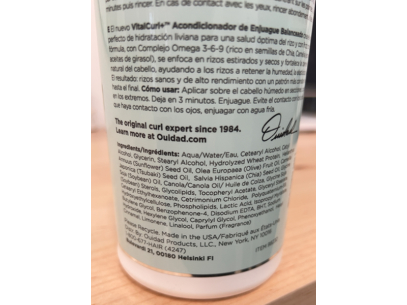 Ouidad Vitalcurl+ Classic Curls Balancing Rinse Conditioner, 33.8 fl oz/1 L