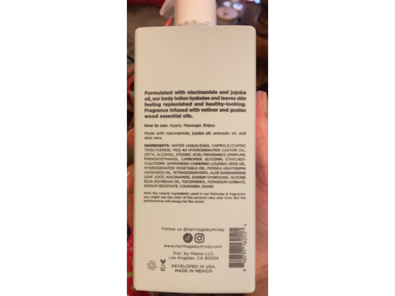 Hairitage By Mindy McKnight Soak It It Body Lotion, Cherry & Amber, 14 fl oz/414 mL