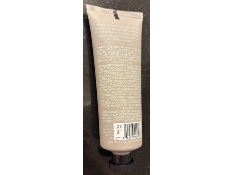 Saje Natural Wellness Liquid Sunshine Hand Cream, Citrus, 2.5 fl oz/75 mL