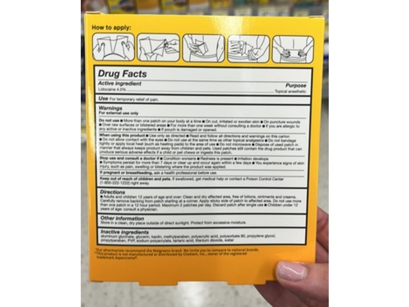 Walgreens Pain Relieving Lidocaine Patch, 5 Count