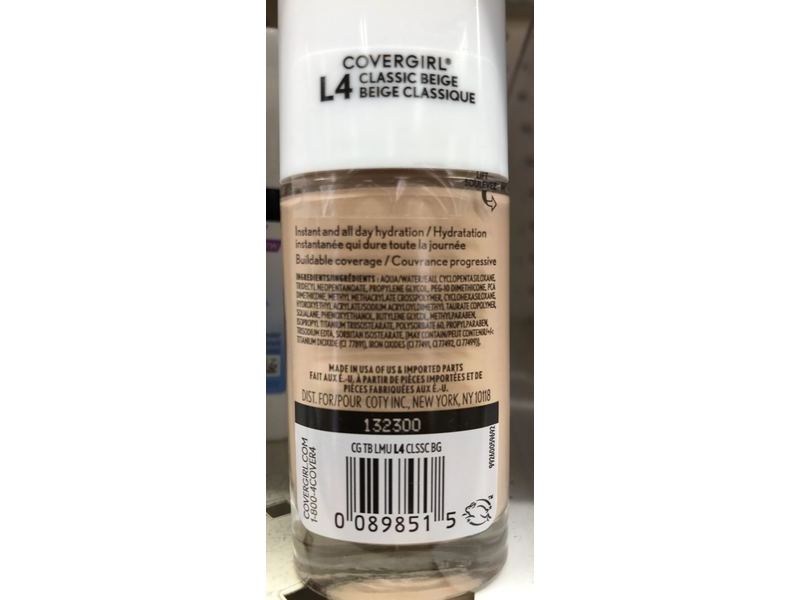 Covergirl Trublend Hydrating Liquid Foundation, L4 Classic Beige, 1 fl oz/30 mL