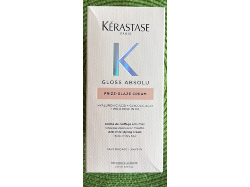 Kerastase Paris Gloss Absolu Frizz Glaze Cream, Hyaluronic Acid + Glycolic Acid + Wild Rose In Oil, 8.1 fl oz/240 mL