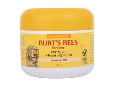 Burt's Bees Dogs Eye & Ear Cleansing Wipes, Fragrance Free, 100 Count