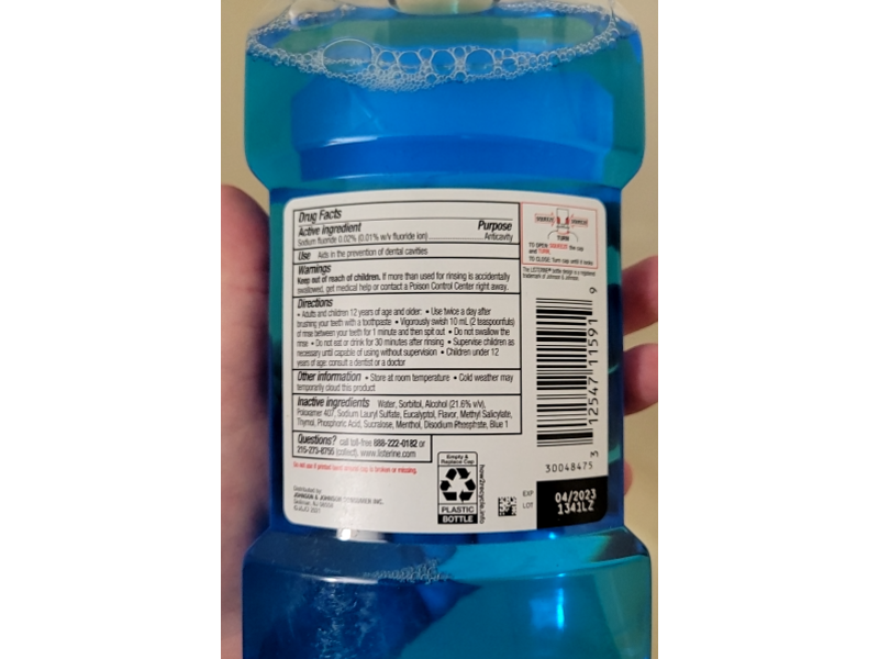 Listerine Strong Teeth Anticavity Fluoride Mouthwash, Mint Shield, 500 mL, Pack Of 2