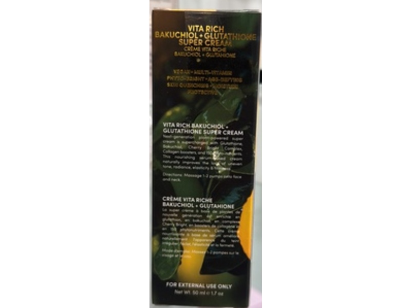 Fitglow Beauty Vita Rich Bakuchiol + Glutathione Super Cream, 1.7 fl oz/50 mL