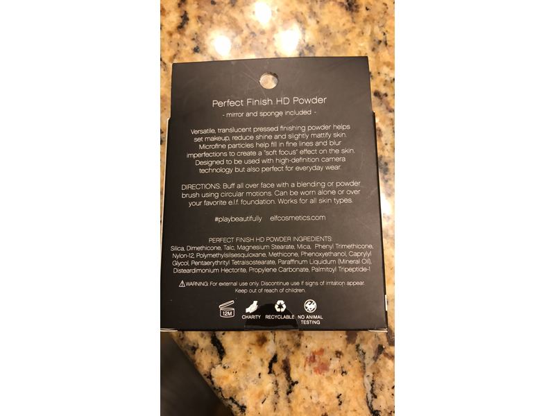 e.l.f. Cosmetics Perfect Finish HD Powder, Clear, 0.28 oz/8 g