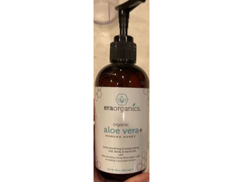 Era Organics Hair, Body & Hand Gel, Organic Aloe Vera + Manuka Honey, 8 fl oz/236.5 mL