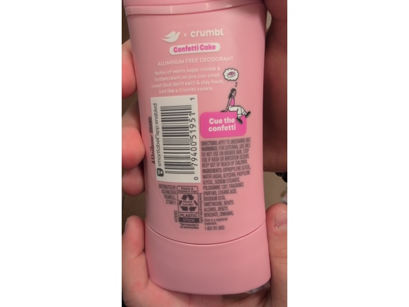 Dove x Crumbl Deodorant, Confetti Cake, 2.6 oz