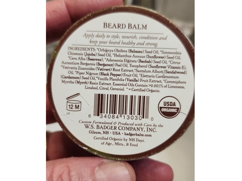 Badger Man Care Beard Balm, 2 oz/56 g