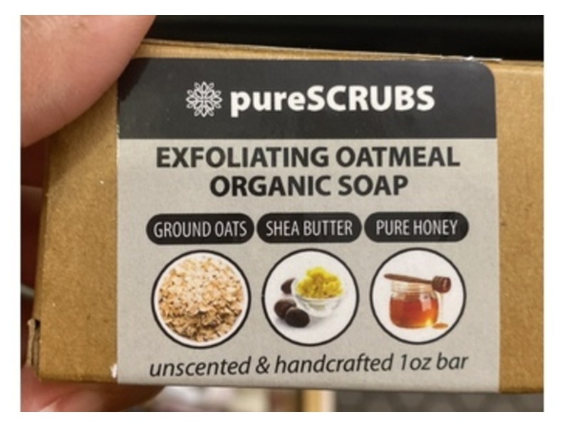 Purescrubs Exfoliating Oatmeal Organic Soap, Unscented, 1 oz, Pack Of 5