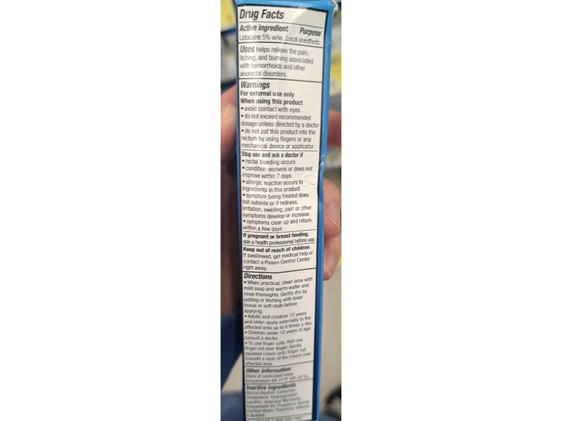 Walgreens Anorectal Lidocaine Cream, 1 fl oz/28.3 g