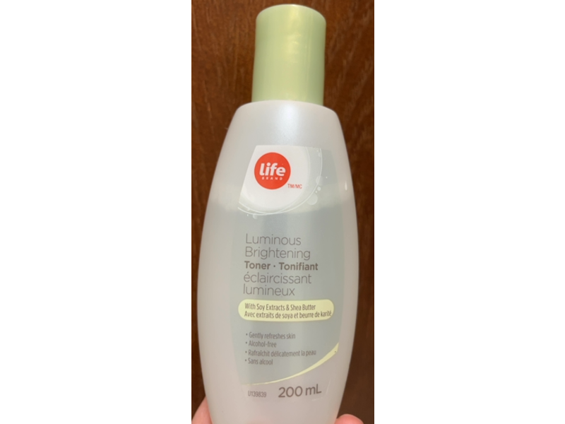 Life Brand Luminous Brightening Toner, Soy Extracts & Shea Butter, 200 mL