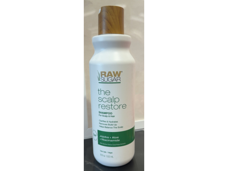 Raw Sugar The Scalp Restore Shampoo, Jojoba + Aloe + Niacinamide, 18 fl oz/532 mL