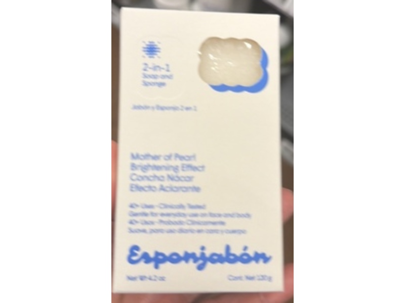 Esponjabon Mother Of Pearl 2-In-1 Soap & Sponge, 4.2 oz/120 g