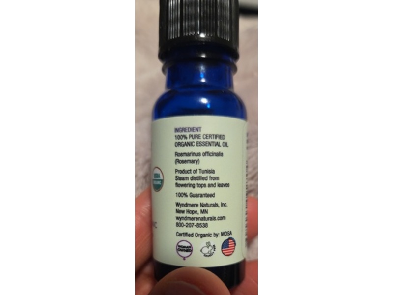 Wyndmere Rosemary Essential Oil, 0.33 fl oz/10 mL
