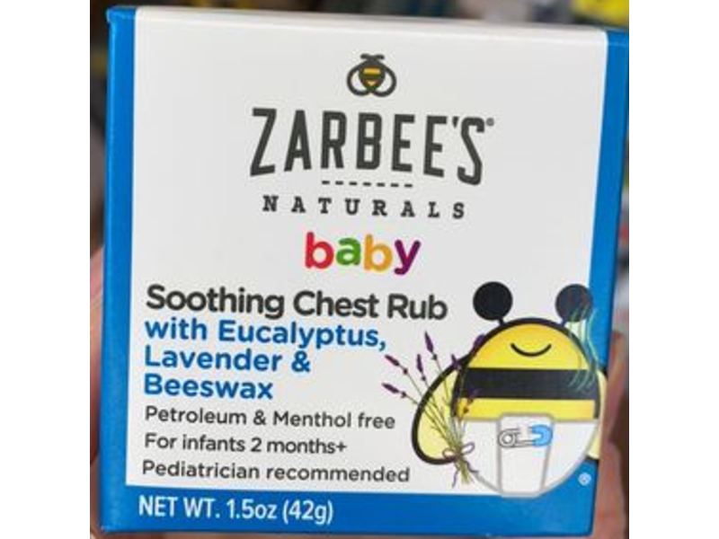 Zarbee's Naturals Baby Soothing Chest Rub, Eucalyptus, Lavender & Beeswax, 1.5 oz /42 g