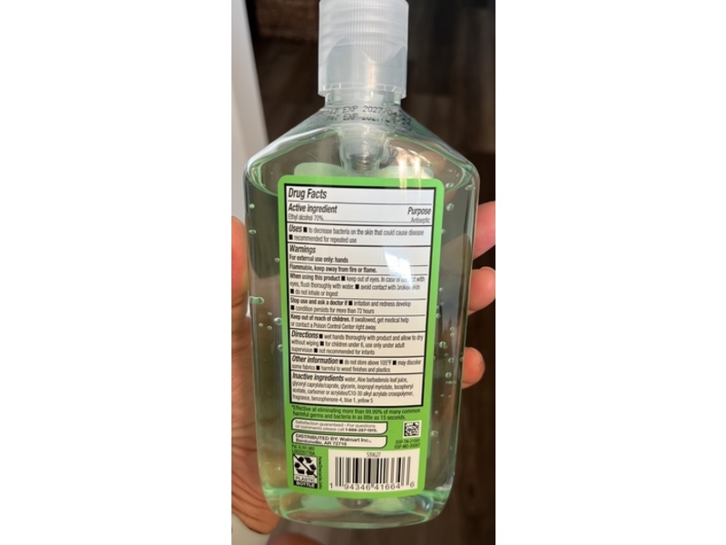 Equate Advanced Hand Sanitizer, Aloe, 12 fl oz/354 mL