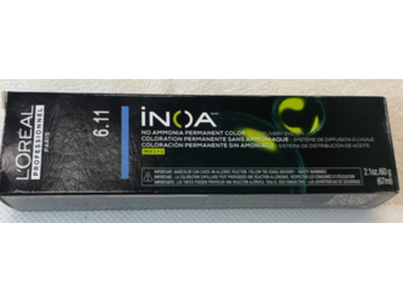 L'Oreal Paris Inoa Permanent Hair Color, 6.11, 2.1 oz/60 g