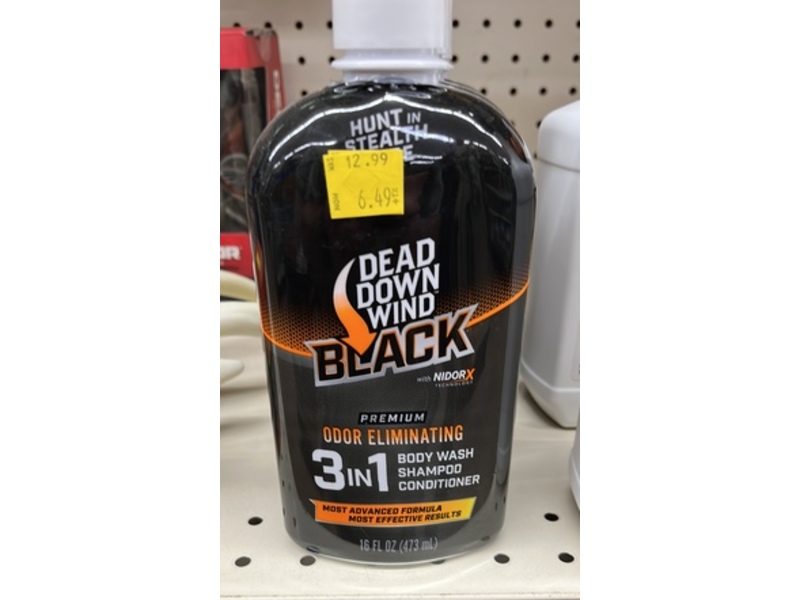 Dead Down Black Odor Eliminating 3 In 1 Body Wash, Shampoo & Conditoner, 16 fl oz/473 mL
