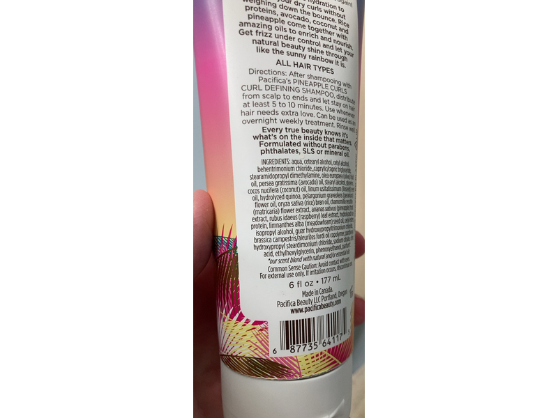 Pacifica Curl Nourishing Mask, Pineapple Hydrate, 6 fl oz/ 177 mL