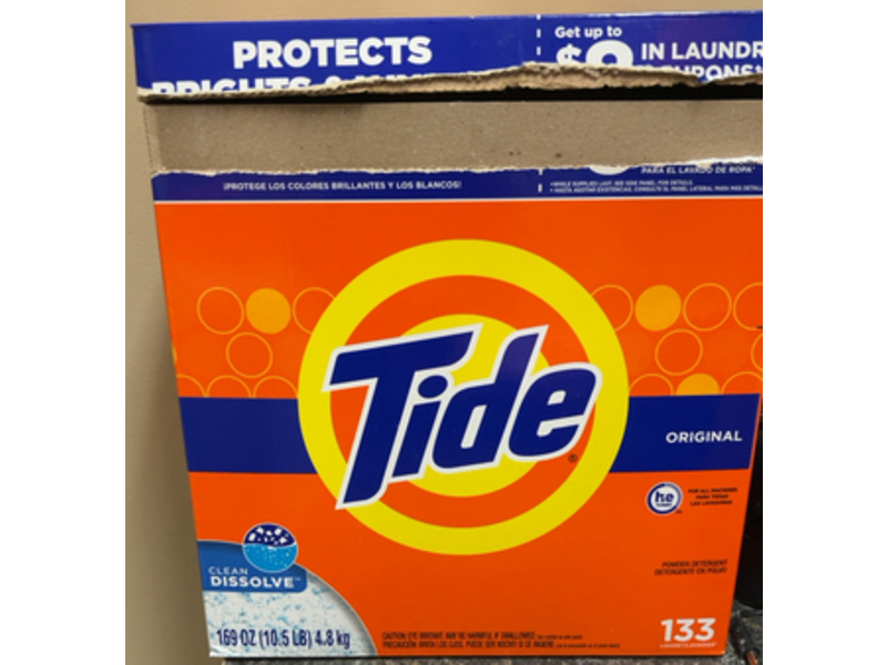 Tide Powder Laundry Detergent, Original, 133 Loads, 169 oz/4.8 kg