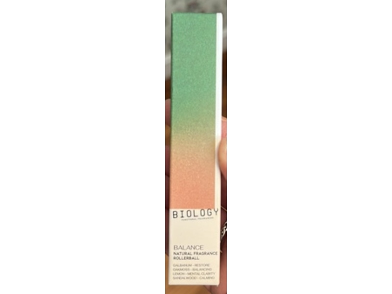 Biology Natural Fragrances Rollerball Perfume, Balance, 10 mL
