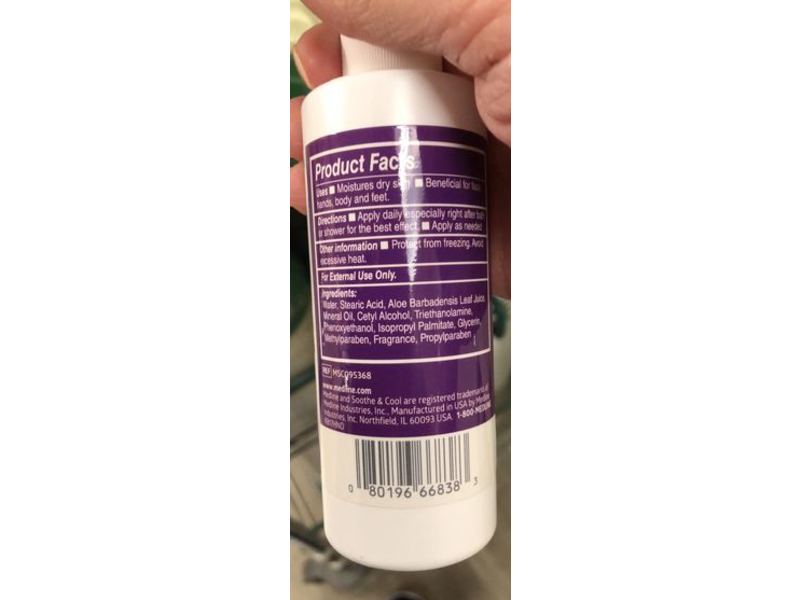 Medline Soothe & Cool Moisturize Body Lotion, 4 fl oz/118 mL