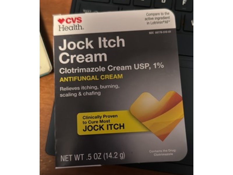 CVS Health Jock Itch Antifungal Cream, 0.5 oz/14.2 g