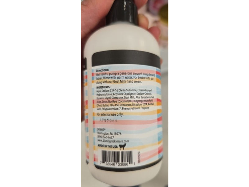 Dionis Goat Milk Deep Moisturizing Hand Soap, Sea Treasures, 8.5 fl oz/250 mL