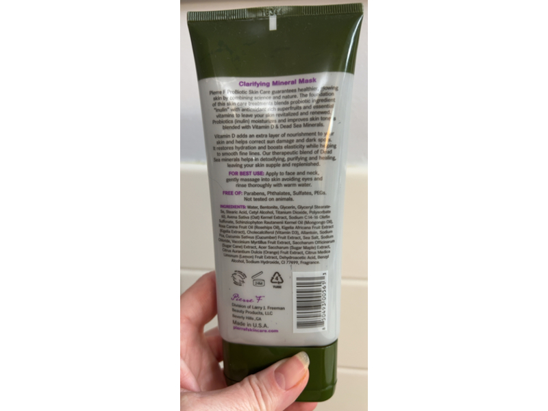 Pierre F Probiotic Clarifying Mineral Mask, Vitamin D & Dead Sea Mirerals, 5.9 fl oz/175 mL