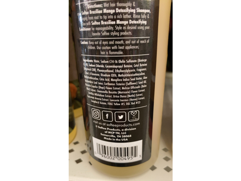 Softee Detoxifying Shampoo, Brazilian Mango, 16.5 fl oz/487 mL