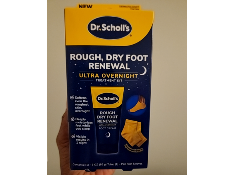 Dr. Scholl's Rough, Dry Foot Renewal Ultra Overnight Treatment Kit, 3 oz/85 g