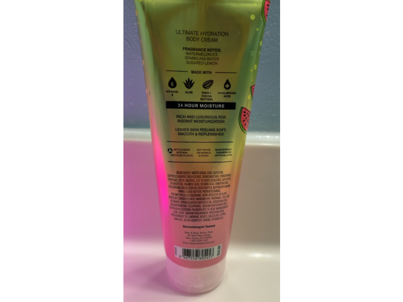 Bath & Body Works Ultimate Hydration Body Cream, Watermelon Lemonade, 8 oz/226 g