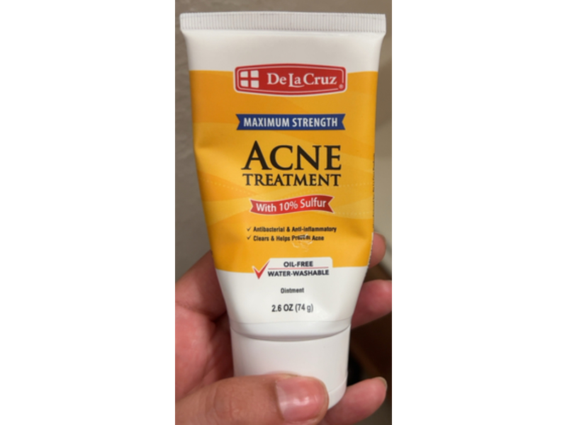 De La Cruz Acne Treatment Ointment, 10% Sulfur, 2.6 oz/74 g