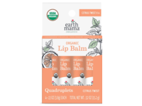 Earth Mama Organic Quadruplets Lip Balm, Citrus Twist, 0.13 oz/3.8 g, Pack of 4 - thumbnail 1