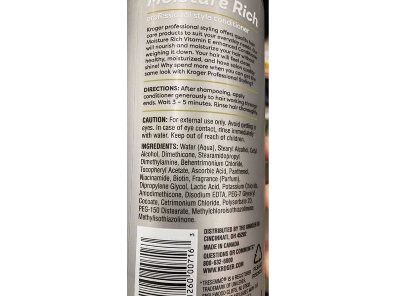 Kroger Moisture Rich Conditioner, Vitamin E, 28 fl oz/828 mL
