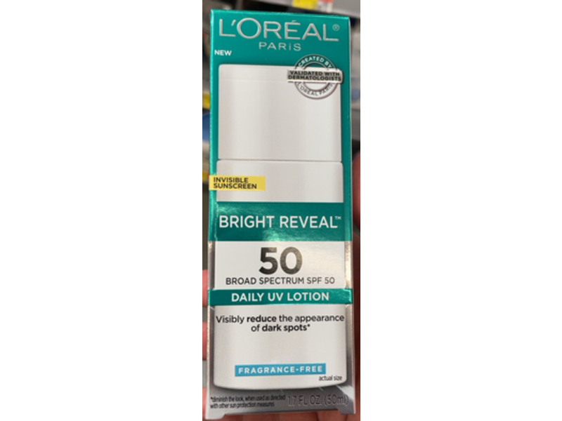 L'Oreal Paris Bright Reveal Daily UV Lotion, SPF 50, 1.7 fl oz/50 mL