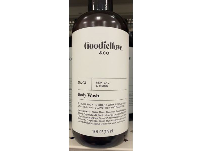Goodfellow & Co No. 08 Body Wash, Sea Salt & Moss, 16 fl oz/473 mL