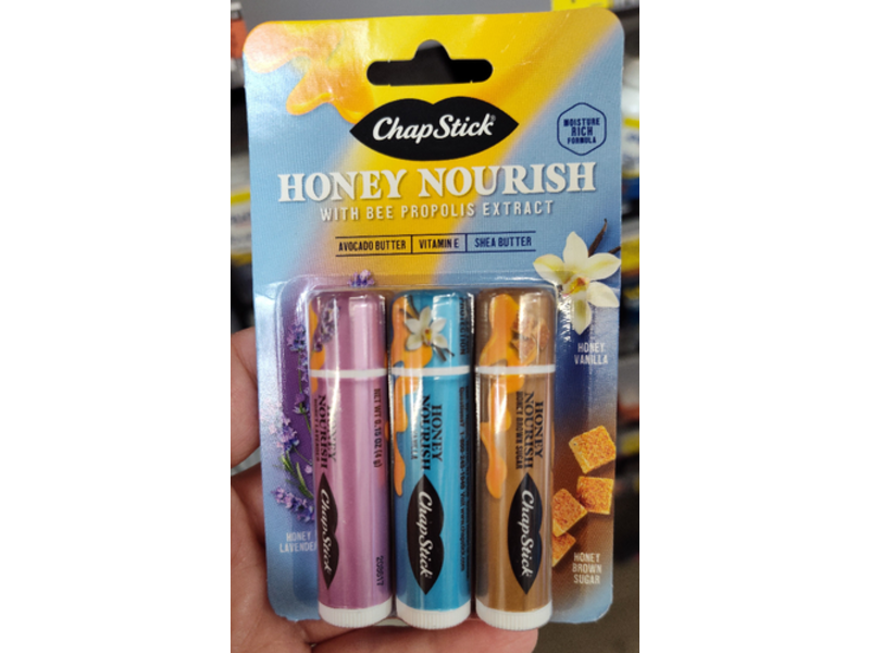 ChapStick Honey Nourish Lip Balm Kit, Honey Lavender + Honey Vanilla + Honey Brown Sugar, 0.45 oz/4 g