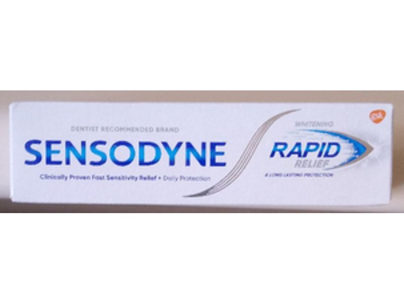 Sensodyne Rapid Relief Toothpaste, whitening, 75 mL