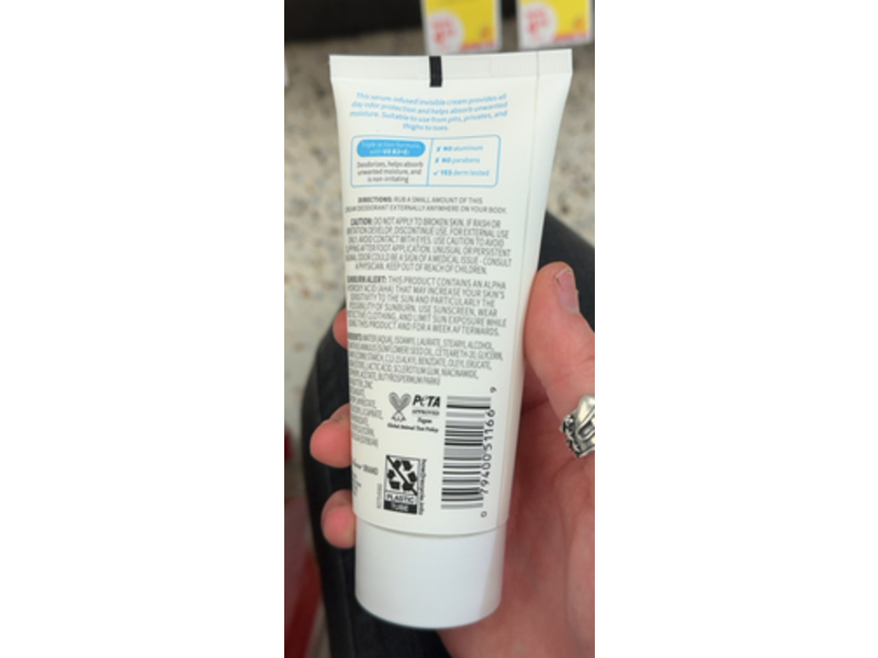 Dove Whole Body Deo Invisible Cream, 2.5 fl oz/73 mL