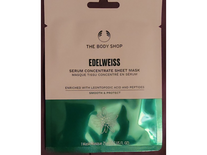 The Body Shop Edelweiss Serum Concentrate Sheet Mask, 0.7 fl oz/21 mL, 1 Count