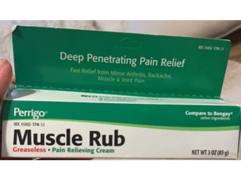 Perrigo Muscle Rub Pain Relieving Cream, 3 oz/85 g, Pack Of 3