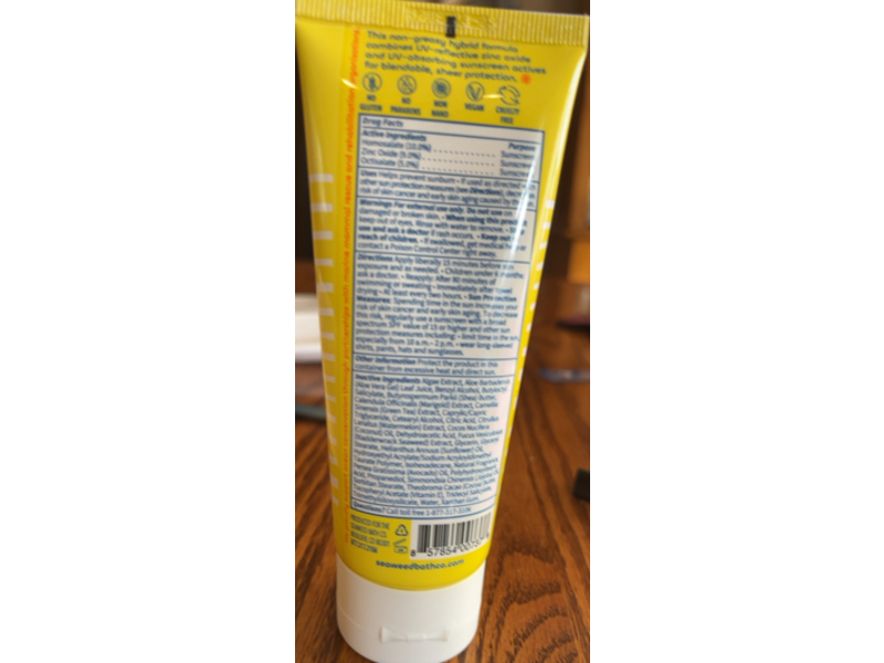 Seaweed Bath Co. Active Defense Sport Cream Sunscreen, SPF 50, 3.4 fl oz/100 mL