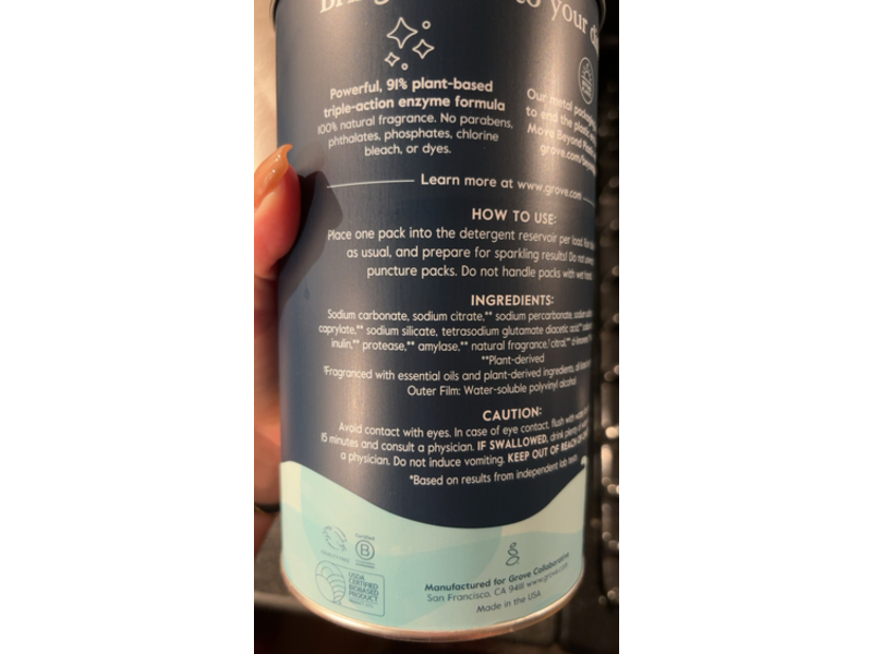 Grove Co. Total Clean Dishwasher Detergent Packs, Lemon & Eucalyptus, 18 oz/540 g, 36 Packs