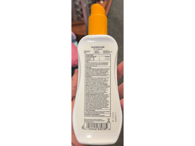 Australian Gold Spray Gel Sunscreen, SPF 15, 8 fl oz/237 mL