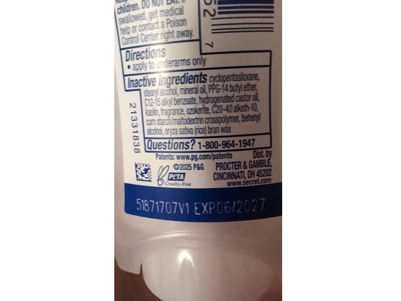 Secret Antiperspirant & Deodorant, Visions Of SugarPlums, 2.6 oz/73 g