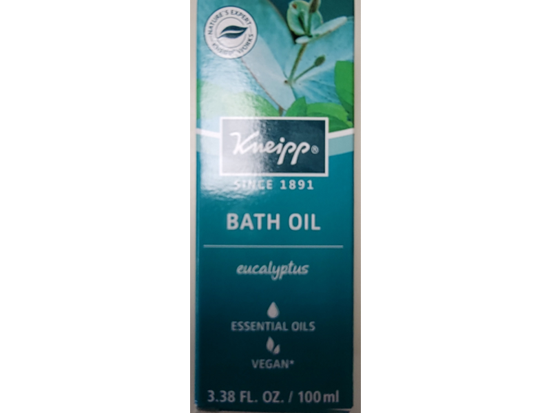 Kneipp Eucalyptus Bath Oil, Essential Oil, 3.38 fl oz/100 mL